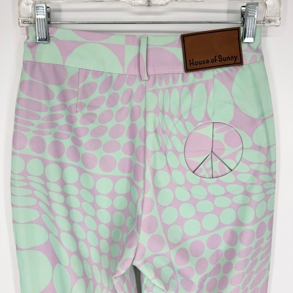 House of Sunny x Free People Purple Haze Party Pants Purple Green Psychedelic 2 - Picture 14 of 16